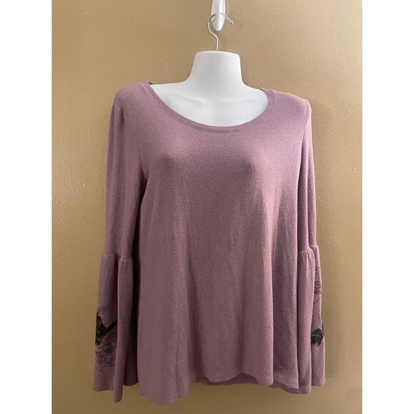 Simply Vera Vera Wang Bell Sleeve Floral Knit Sweater Small - Picture 1 of 5